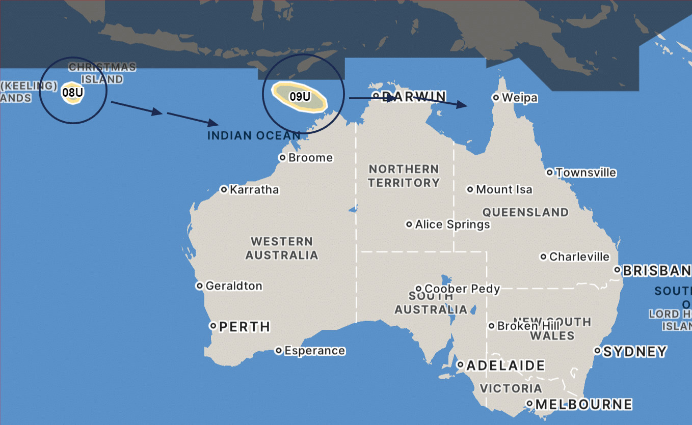 Read more about the article Tropical Low: Two Systems Pose Potential Threats to Australian Coasts