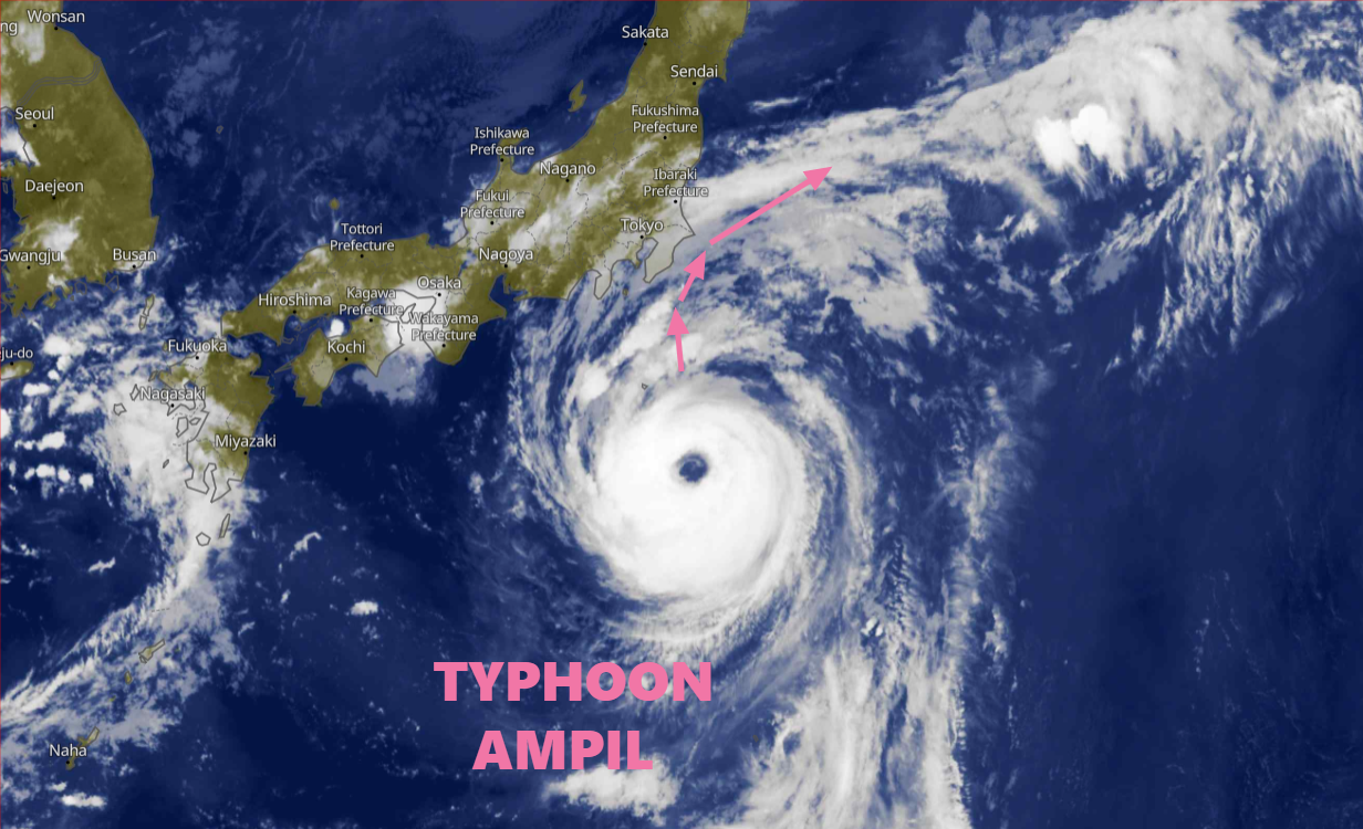 Read more about the article Typhoon Ampil Forecast : Intensifying Rapidly as it Nears Japan