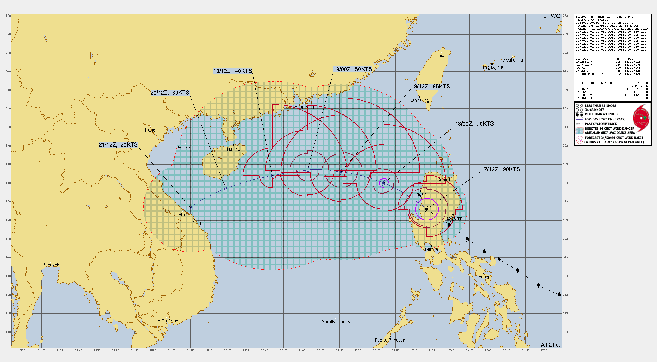 Read more about the article Typhoon  Man-Yi (25W) Latest : Emerging into South China Sea